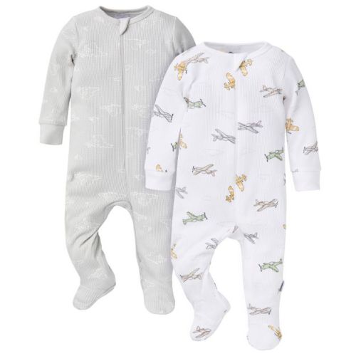 Gerber Baby Boys' 2-Pack Sleep 'N Plays, Airplanes, 0-3 Months
