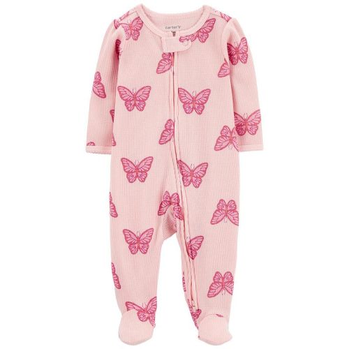 Baby Girl Carter's Butterfly 2-Way Zip Thermal Sleep & Play