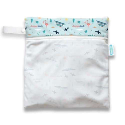 Medium waterproof wet bag for diapering or swimwear on the go | Diaper Stork