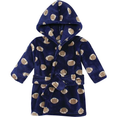 Hudson Baby Unisex Baby Plush Animal Face Bathrobe, Football, 0-9 Months