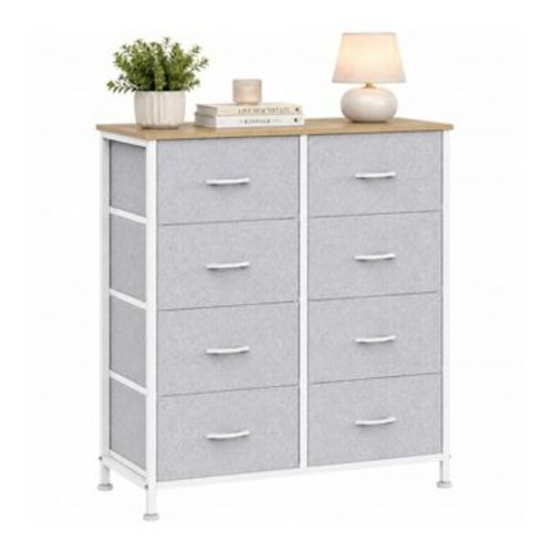 Alvantor 7/8/9-Dresser, Dresser for Bedroom Organizer Storage, Fabric Storage Tower with Sturdy Steel Frame, Wooden Top & Easy Pull Fabric Bins