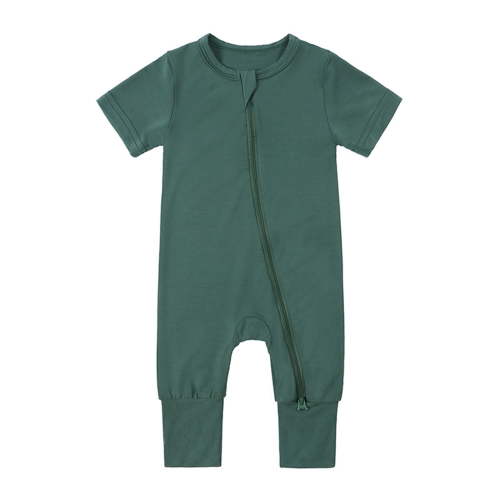 Weebloom Bamboo Onesies Baby Boy,Bamboo Footless Zipper Short Sleeve Sleeper Jumpsuit Sleepwear Baby Romper,12-18 Months