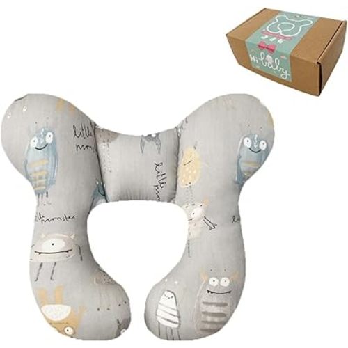 Wedfull Baby Head Rest Pillow for Stroller Cartoon Neck Chin Support Pillows for Infants Toddler Neck Protection Cushion for Travelling, Little Monster
