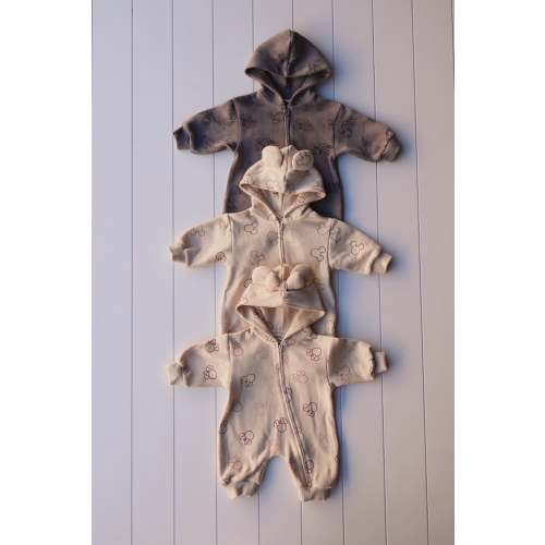 Printed Zip Hooded Jumpsuit