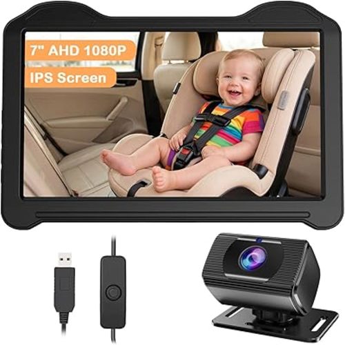 7-Inch Car Baby Camera for Seat: 1080P HD Rear Facing Camera for Backseat - 150° Wide Angle View with Ultra-Clear Night Vision - Easy Installation - USB-Powered for Monitoring Infant by Fodkh