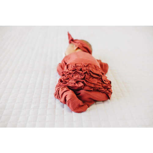 Ruffle 2 Way Zip Romper - Brick
