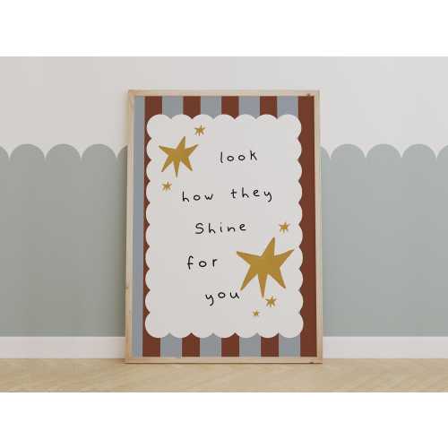 Look How They Shine for You – Inspirational Starry Night Wall Art for Kids' Room