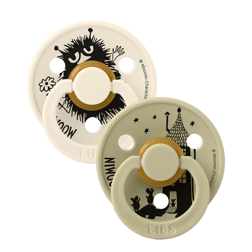 BIBS x Moomin Colour Pacifiers 2 pack Stinky - Ivory/Khaki – Bibsworld store US