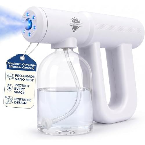 Professional Nano Spray Gun with Blue Light, Ultra Fine Mist Sprayer, White