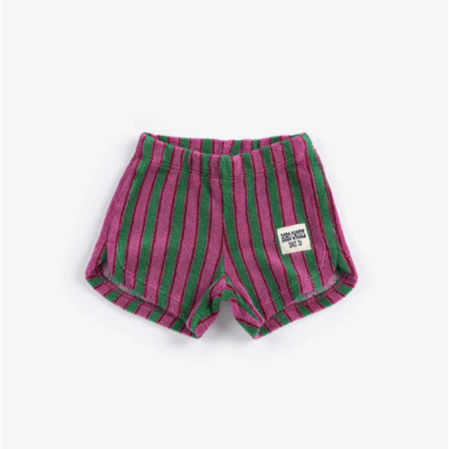 Striped terry cloth shorts