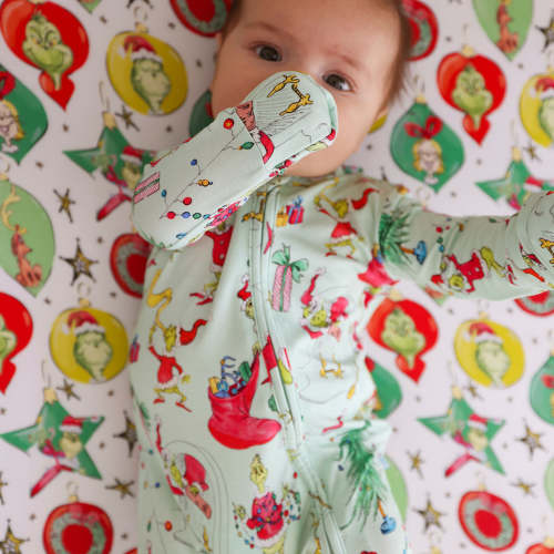 Dr. Seuss Stealing Christmas Footie Zippered One Piece