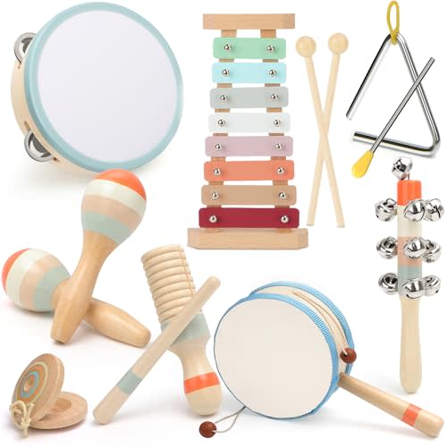 Toddler Musical Instruments,Wooden Musical Toys for Toddlers 1-3,Montessori Musical Toys for Babies 6-12 Months,Preschool Educational Baby Girl Toys,Music Toys for 1 Year Old,Christmas Birthday Gifts