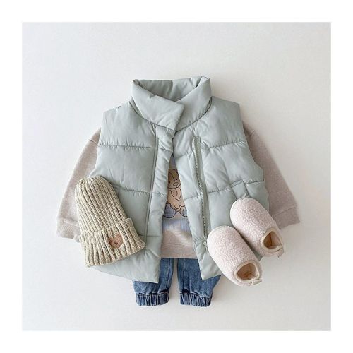 MyKids-USA Baby Solid Color Quilted Thickened Vest Coat In Winter