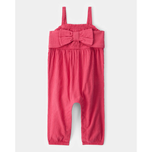 Baby Bow Gauze Jumpsuit - Pink - Carter's | Carter's