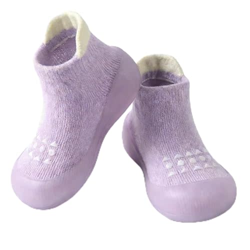Hstyle Baby Sock Shoes Toddler Walking Shoes Infant Non-Slip Slippers Soft Rubber Sole Sneakers for Baby Boys Girls