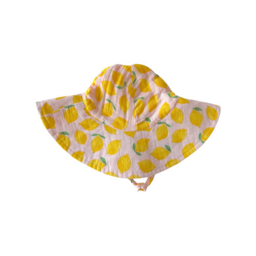 Lemon Sorbet / Muslin Wide Brim Sunhat