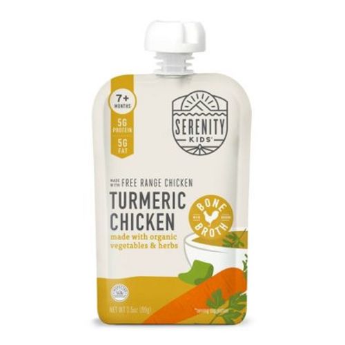 Serenity Kids Turmeric Chicken with Organic Vegetables, Herbs & Bone Broth Baby Food Pouch - 3.5oz