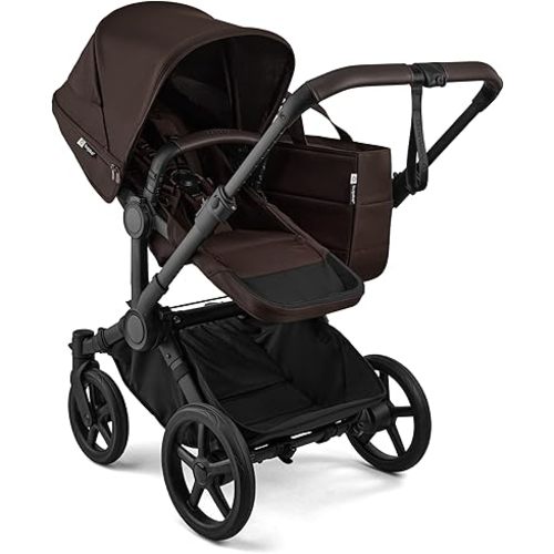 Bugaboo Donkey 6 Single-to-Double Side-by-Side Stroller All-Terrain Stroller for Newborn and Toddler (Cocoa Brown)