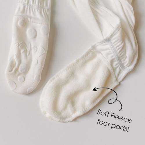 Print Footie with 2 Way Zipper in Aloe Fall Floral