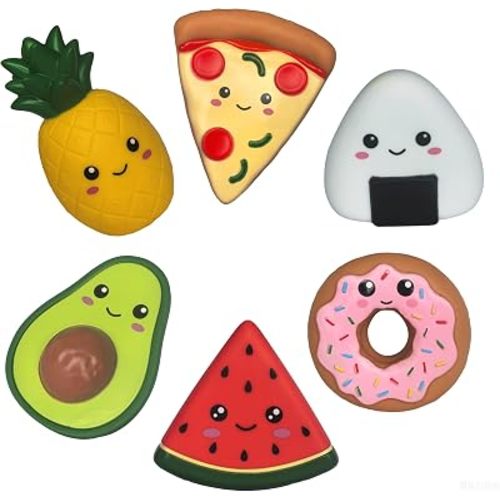 6 PCS No Hole Floating Food Fruit Bath Toys for Toddlers