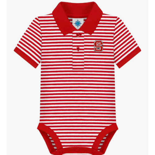 Creative Knitwear College Baby Striped Polo Bodysuit  (3-6 month)
