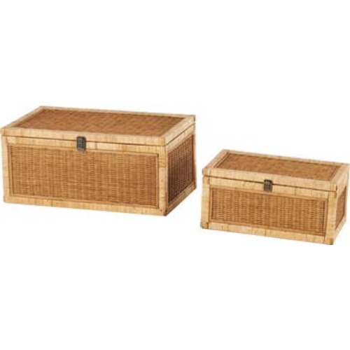 SONOMA SAGE HOME Wood Set of 2 Decorative Rattan Boxes | Nordstromrack