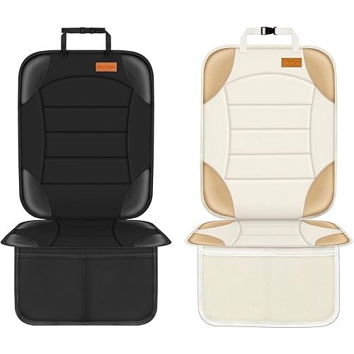 Siivton Car Seat Protector for Child Car Seat Black and White