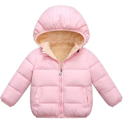 Baby Boys Girls Toddlers Winter Coats Puffer Jacket Hooded Down Snow Jacket Coat Outerwear