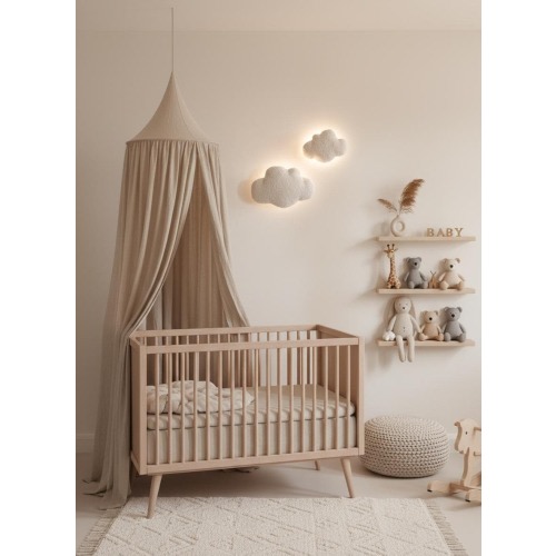 Bouclé Cloud Wall Light  ,Nursery Night Lamp ,Kids Room Decor, Set: Large + Small
