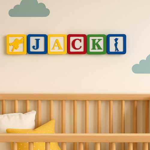 Personalised Toy Story Style Room Sign with Characters: 3D Nursery or Playroom Decor