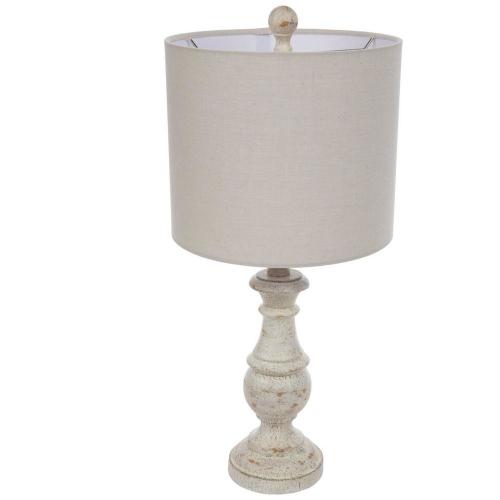 Distressed White Table Lamp