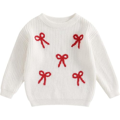 Toddler Baby Girl Strawberry Sweater Big Sis Letter Embroidery Knit Sweaters Crewneck Sweatshirt Fall Winter Clothes