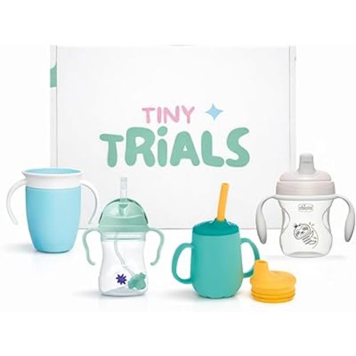 Sippy Cup Variety Pack & Training Cup Set for Babies 6+ Months – Spill-Proof, Straw, Spout & 360° Trainer Cups Featuring Chicco, Lansinoh, Nuby & Munchkin – Baby Transition Cups Gift Set