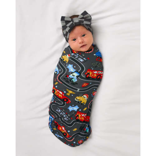 Disney & Pixar Piston Cup Swaddle & Luxe Bow Headband Set | Little Sleepies