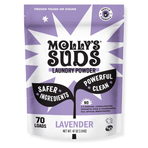 Molly's Suds Original Laundry Detergent Powder | Gentle for Sensitive Skin, Stain Fighting | 70 Loads (Lavender)