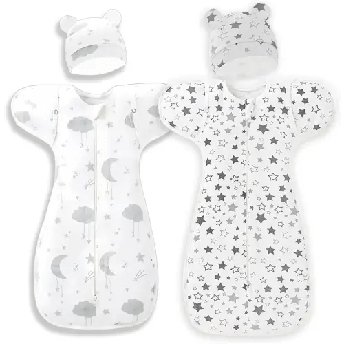 AGrape 2 Pack Baby Swaddle,Nursery Swaddles,Baby Sleep Sack,Organic Cotton Sleeping Bag for Baby,Soft Nueborn Swaddle, Newborn Sleep Sack,Anti-Startle swaddling,2 Way Zip (White, Small（3.5~6kg）) : Amazon.com.au: Baby