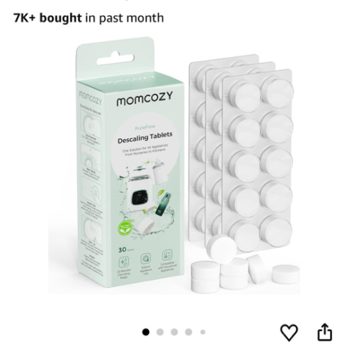 Momcozy Official Descaling Tablets, Compatible KleanPal Pro Baby Bottle Washer, Descaler for Milk & Limescale Removal, 30 Count