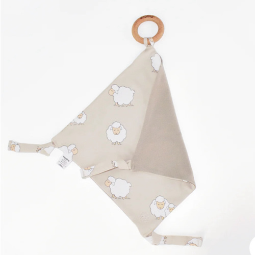 Woolino - Merino Wool, Organic Cotton Lovey w/ Removable Teething Ring