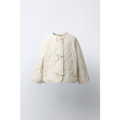 QUILTED BOW JACKET - Ecru | ZARA United States