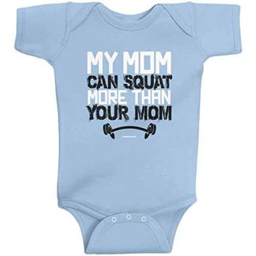 Threadrock Baby Boys' My Mom Can Squat More Than Your Mom Infant Bodysuit
