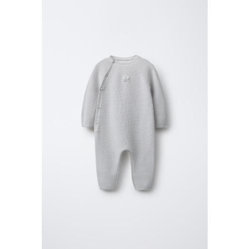 PEARL KNIT ELEPHANT JUMPSUIT - Blue / Gray | ZARA United States