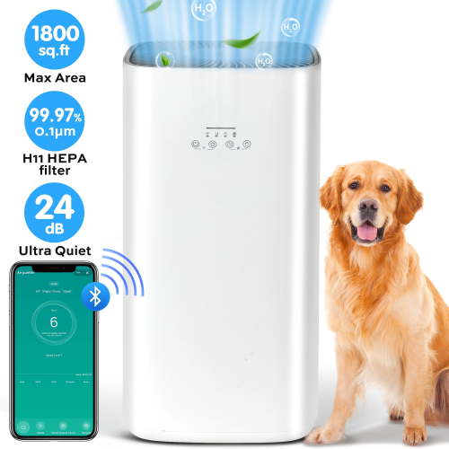 VUSIGN Air Purifier for Large Home Bedroom, 1800 Sq.ft with HEPA Filter, Air Cleaner captures 99.97% 0.1μm particles of Pet Allergens Smokers Odors Dust