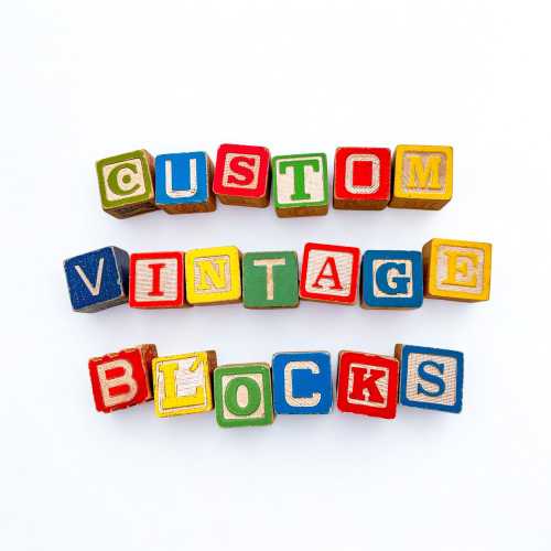 Custom Vintage ABC Blocks: Newborn Photo Prop, Nursery Decor, Alphabet Name Blocks, Personalized Baby Gift