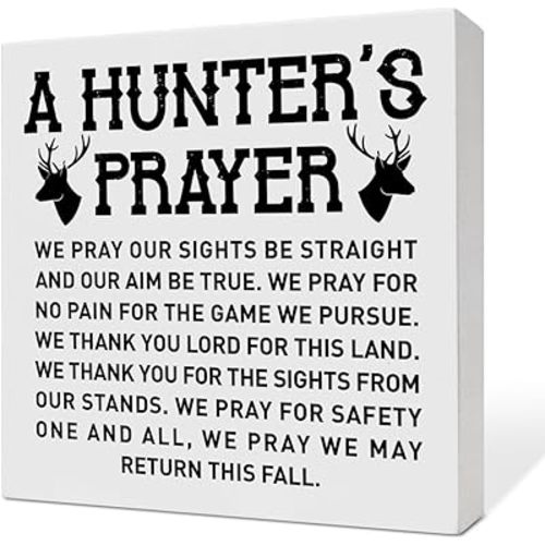 Hunter Home Decor, Hunting Hunt Decor for Home Bathroom Bedroom, Hunting Decorations for Room Man Cave, Hunting Gifts for Men Dad Husband Boyfriends, Hunting House Cabin Decor, Hunter's Prayer