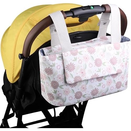 Universal Stroller Organizer with Insulated Cup Holder and Phone Bag