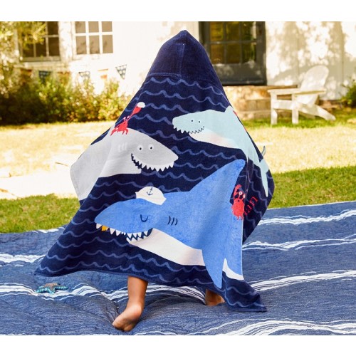 Sharks Beach Kid Hooded Towel UPF 50+