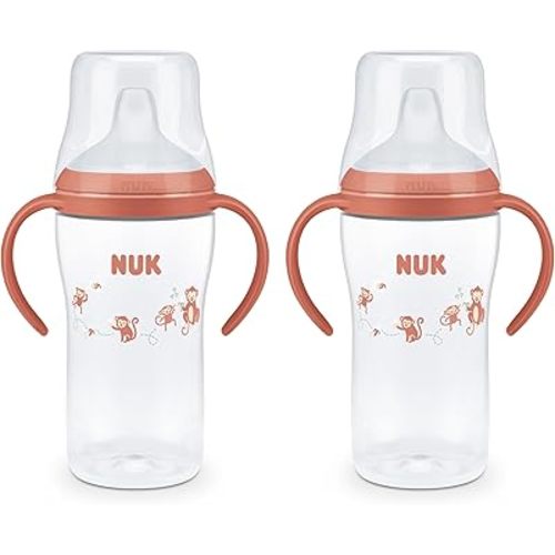 NUK Perfect Match Learner Cup, 8 oz, 2 pack – Soft Spout, Easy-Grip Handles, BPA Free, Spill Proof Transition Sippy Cup