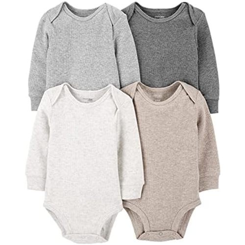 Simple Joys by Carter's Baby 4-pack Soft Thermal Long Sleeve Bodysuits