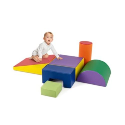 Toddler 6 PCS Climber Play Set Indoor Foam Climb & Crawl Activity Blocks w/ Cover