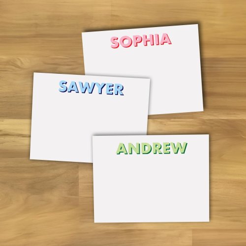 Personalized Kids Stationery Set: Custom Colorful Name Thank You Notes